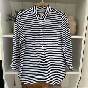 J Crew Nautical Striped Blouse Size Medium